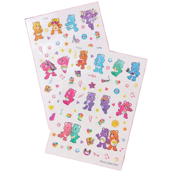 Care Bears Cartoon Fake Press On Nails & Body Temporary Tattoo Stickers New Lot - Picture 2 of 12
